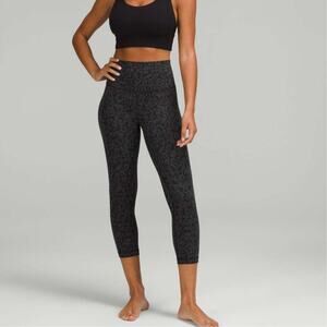 Lululemon 6 Align High-Rise Crop 21" Leopard Black Gray Animal Print Leggings